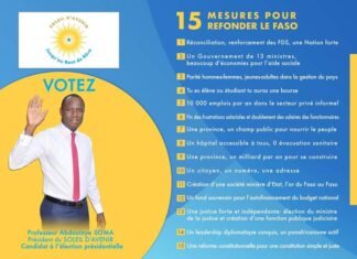 Présidentielle 2020: les 15 mesures d’Abdoulaye SOMA pour refonder le Faso election-burkina-campagne-Abdoulaye-Soma