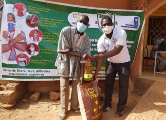 Koudougou : le conseil régional de la jeunesse solidaire des ménages impactés par le COVID-19 REMISE-DE-VIVRE-A-KOUDOUGOU