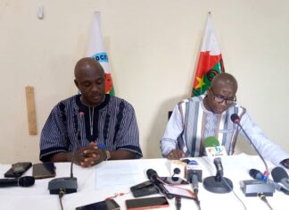 Situation sécuritaire : la coordination nationale des OSC pour la patrie exprime son mécontentement PASCAL-ZAIDA-ET-MARCEL-TANKOANO-EN-CONFERENCEDE-PRESSE